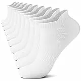 FALARY Sneaker Socken Herren Damen Kurz Socken Weiß Baumwolle Atmungsaktive Sportsocken Laufsocken Outdoor Running Socken 43-46,10 Paar