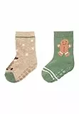 Sterntaler Unisex ABS Socken DP Weihnachtenen, Beige, 24