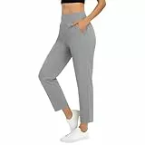 Chino Hose Damen Stretch Golfhose 7/8 Golf Hosen Sommer Jogginghose Lässig Sporthose Lang Freizeithose Sport Trainingshose Leichte Stoffhose Business Anzughose Laufhose Sommerhose Grau L