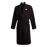 adidas Unisex Cotton Bathrobe, Black, S