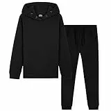 CityComfort Trainingsanzug Kinder, Jogginganzug für Jungen und Mädchen (Schwarz, 7-8 Jahre)