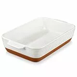 MALACASA Serie TARA, Auflaufform Große 35 x 23,8 x 8,7 cm 4,5L – Rechteckige Steingut-Backform, kratzfest & robust – Ofenform für Lasagne, Tiramisu, Aufläufe & mehr
