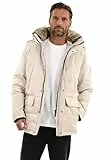 ALESSANDRO SALVARINI Herren Winterjacke (S-3XL) - gesteppt, wasserabweisend, abnehmbare Kapuze - AS456 - Offwhite Größe L - Gr.L