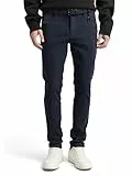 TOM TAILOR Denim Herren 1020451 Straight Fit Chino Hose mit Gürtel, 23976 - Navy Dobby Yarn Dye, 36W / 32L