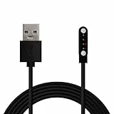 OcioDual USB-Ladekabel für 4-polige Smartwatches mit 9mm Abstand, Magnetfuß, verschiedene Smartwatch-Modelle, Schwarz