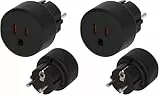 Brennenstuhl Reisestecker/Reiseadapter (Reise-Steckdosenadapter zum Anschluss elektrischer Geräte mit amerikanischem (3-Pin) Stecksystem in Ländern mit Schutzkontakt Stecksystem) schwarz