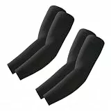 ROXUN Armstulpe für Damen Herren Uv Protection Arm Sleeves Gaming, Ärmel Volleyball Armschoner Basketball Armlinge Radsport 2 Schwarz