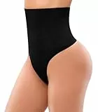 SIMIYA Bauchweg Unterhose Damen Miederhose,Hohe Taille Nahtlos Shapewear Stark Formend Bauch Weg Bauchkontrolle Unterwaesche Body Shaper Miederslips Tanga Unterwäsche (Schwarz,L)
