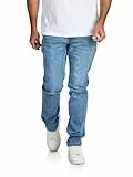 riverso Jeans Herren Stretch lang Straight Fit RIVChris Jeanshose Hose Blau w34, Farbe:Middle Blue Denim (M236), Größe:34W / 32L