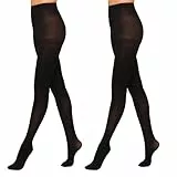 YAGAXI 2 Paar Halb Blickdicht Bauchweg Strumpfhosen für Damen,40Den Shape Seiden Fein Strumpfhosen Damen Reißfest,Strumpfhose Ohne Naht Unkaputtbar Für Frauen(black-M)