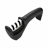 Messerschäfer,Manuelle Messerschärfer 3-Stufen Messerschleifer kochutensilien Professioneller Ergonomischer Griff Schleifstein für Entgraten,Formen,Grobschliff,Schärfen,Honen und Polieren
