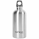 Tatonka Trinkflasche Stainless Steel Bottle 0,5l - Unzerbrechliche Flasche aus Edelstahl - schadstofffrei (BPA-frei),rostfrei,lebensmittelecht,spülmaschinenfest -Mit Öse zum Befestigen(500ml Volumen)