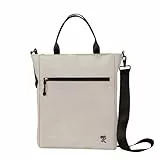 FUCHS & REBELL® Tote Bag JONA – Durchdachte 3-in-1 Laptoptasche mit vielen Fächern: Handtasche, Schultertasche/Umhängetasche & Crossbody Tasche 14L (Beige)
