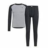 Odlo Thermounterwäsche Herren Active Warm I Langarm Thermoshirt und Thermohose I Warme Skiunterwäsche Thermounterwäsche Set I Herren