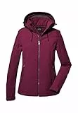 Killtec Damen Softshelljacke Softshell Jacke mit abzippbarer Kapuze Damen Softshelljacke wasserabweisend, Winddicht, atmungsaktiv 00424-dunkelrose 38