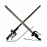 damdos Halloween Prop for 2PCS Sets Attack it on 37inch Shingeki Cosplay Sword Schwerter Kyojin Swords Lapp Costume Cosplay Xmas Birthday Gifts (1PCS Black+1PCS Sliver)