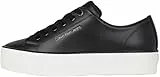 Calvin Klein Damen Vulcanized Sneaker Bold Low aus Leder, Schwarz (Black/Bright White), 38