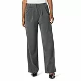 The Drop Nancy Pleat Front Wide Leg Trouser Hose, Grau meliert, 3XL Große Größen