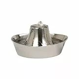 PetSafe Edelstahl-Trinkbrunnen Seaside, Sauberes Trinkwasser für Katzen und Hunde, Leiser Betrieb, 1,8 L Wasserkapazität.