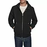 Levi's Herren Workwear Cotton Canvas Hoody Bomber Jacket (Regular & Big & Tall Sizes) Bomberjacke mit Kapuze aus gewaschener Baumwolle, Schwarz, leicht, L