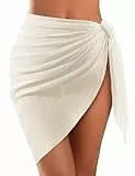 Tuopuda Pareo Damen Strand Sarong Tuch Wrap Vertuschung Sexy Wickelrock Beach Strandtuch zum Umbinden Wickeltuch Strandrock Strandurlaub Bikini Cover Up Tücher Für Badeanzug, Beige