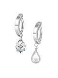 PiercingJak Bauchnabelpiercing Ringe Clicker Piercing Silber Chirurgenstahl Herz Tropfen Glitzer Zirkonia Bauchnabel Ring 10mm 14G Nabelpiercing Barbell Körper Sommer Schmuck für Frauen Mann