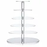 Ulifeme Cupcake Ständer, Tortenständer 6 Etagen Acryl für Hochzeit, Party, Geburtstag, Baby Duschen & Kuchen Dessert, Torten Etagere 6-stöckig 4mm Dicke Acryl, 16''/14''/12''/10''/8''/6'' Durchmesser