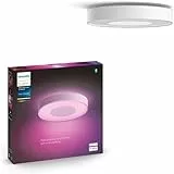 Philips Hue White & Color Ambiance Infuse Deckenleuchte L (3.700 lm), dimmbare Raumbeleuchtung für das Hue Lichtsystem mit 16 Mio. Farben, smarte Lichtsteuerung über Sprache und App, weiß