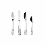 Villeroy & Boch – Boho Kids 'Roar like a lion' Kinderbesteck Set 4 teilig Silber/Platin, Spülmaschinenfest, Besteck Kind, Essbesteck Kinder, Gabel, Löffel, Messer, Besteckset Kinder, Edelstahl