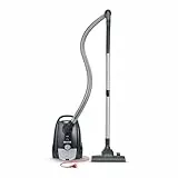 Severin Staubsauger mit Beutel, kompakter & leiser Bodenstaubsauger für Teppich - & Hartböden, 750 W, 2L, Soft-Sound-Bodendüse, 8 m Reichweite, schwarz, BC 7030