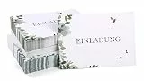 Donindis Schicke Einladungskarten in grünem, floralen Design für alle Anlässe - Packung mit 40 Karten & Umschlägen aus hochwertigem Kraftpapier mit Klebestreifen