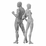 Ruiqas 2Pcs Flexibler Schaufensterpuppe Gliederpuppe, Body Actionfigur Künstler Zeichnung Figur Modell Jointed Männlich und Weiblich Mannequin für Zeichnung Skizzieren