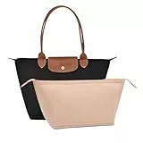 D.DUO Taschen-Organizer, Geldbörsen-Einsatz mit Reißverschluss, geeignet für Longchamp lange und kurze Griffe, Tragetaschen-Organizer-Einsatz (Rosa, Groß)