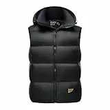 Weste Herren Arbeit, Steppweste Herren Mit Kapuze, Ärmellose Sportweste Winterweste Mit Reißverschluss Warme Gefütterte Übergangsjacke Gesteppte Freizeitjacke Atmungsaktive Outdoorwesten Für Männer