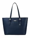 Princely London Shopper Beverly Medium - Stylische Handtasche Damen - Geräumige Shopper-Tasche mit Reißverschluss & Innenfächern - Dunkelblau
