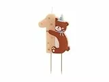 PartyDeco Geburtstagskerze Zahl 1 Bär | 7cm