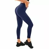 Walifrey Leggings Damen, High Waist Leggings für Damen Opak Leggings 1 Packung Marineblau XXL