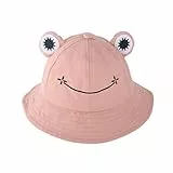 VALICLUD Kinder Sonnenhut Frosch Motiv Leicht Fischerhut Mit Uv-Schutz Für Mädchen Und Jungen Outdoor Freizeit Sommerhut Baby Mütze