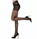 ValueBargain Glänzende Strumpfhose, 20 DEN Strumpfhose Herzen Herzen Damen mit Polka Dots & Punkten, Schwarz Transparent, Gemusterte Feinstrumpfhose (Atmungsaktiv & Bequem)