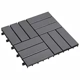 GeenYuu Terrassenfliese Grau aus Akazien-Hartholz 30 x 30 cm, 30 Stück, lackierte Haushaltsware für Innenbereich, einfache Montage, vielseitiges Zubehör für Garten, Küche, Bad und Waschküche