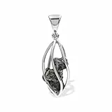Starborn Campo del Cielo Meteorit Anhänger in 925 Sterling Silber Spiral Käfig Handgemacht