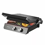 Cecotec Elektrischer Grill Rock'nGrill Blaze Neon – Leistung 2200 W, Öffnung bis 180 °, präzise Steuerung mit Kontrollleuchte, abnehmbare Platten, große Oberfläche 29 x 23 cm