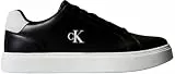 Calvin Klein Herren Cupsole Sneaker Classic Laceup aus Leder, Schwarz (Black/Bright White), 43