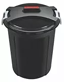 HEIDRUN Universaltonne, Matrix-Tonne, 65 cm Höhe, Ø 55 cm, 75 l, rund, mit Deckel, in schwarz, aus Kunststoff