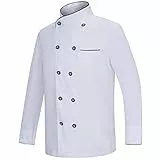 MISEMIYA - UNIFORM KOCHJACKEN Herr Langer ÄRMEL - Ref.842B - X-Large, Weiß