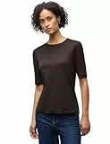 Street One Basic T-Shirt mit Raffung deep Roast Brown 44