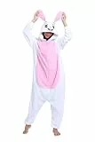 LABULA Onesie tierkostüme Damen Herren Pyjama Animal Halloween Schlafanzug Cosplay Jumpsuit Karneval Einteiler,Kaninchen,S