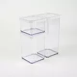 Rotho Loft 3er-Set Vorratsdosen verschiedene Größen, lebensmittelechter Kunststoff (PP) BPA-frei, transparent/weiss, (21.2 x 11.4 x 23.5 cm)