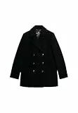 Superdry Damen Doppelreihiger Pea Coat Schwarz 38