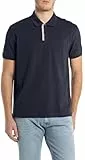 Replay Herren Poloshirt Kurzarm mit Polokragen, Indigo Blue 800 (Blau), M